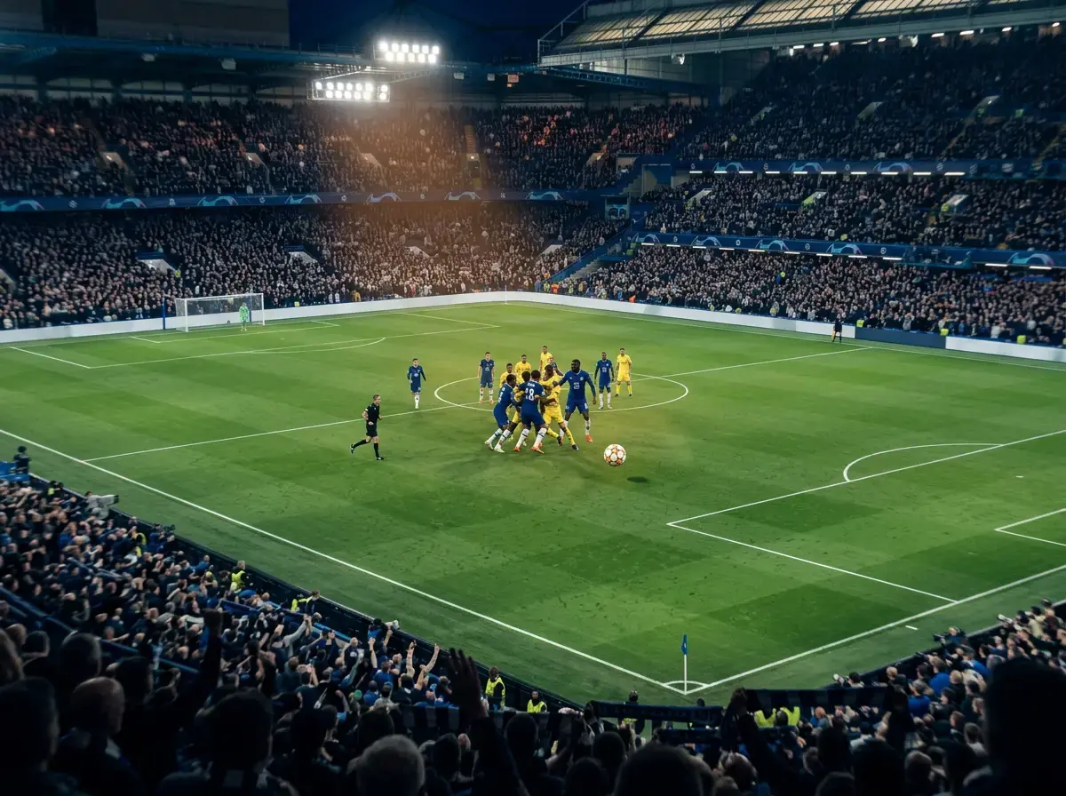 Stade de Ligue des Champions plein lors d'une soirée de phase de ligue à 36 équipes